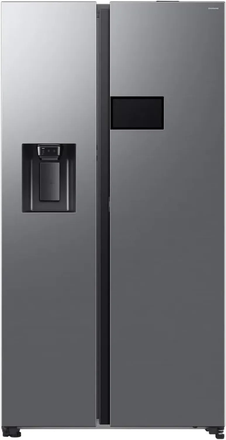 Réfrigérateur Américain Samsung 621L avec Écran LCD AI, Distributeur d'Eau et Glaçons, Inox Argenté