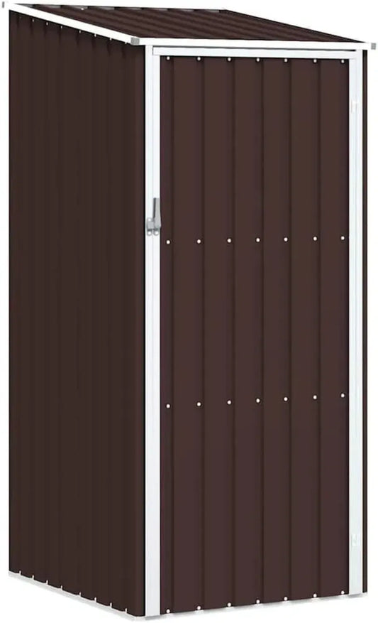 Outsunny Cabane de Rangement en Acier Galvanisé pour Jardin, 87 x 98 x 159 cm, Marron